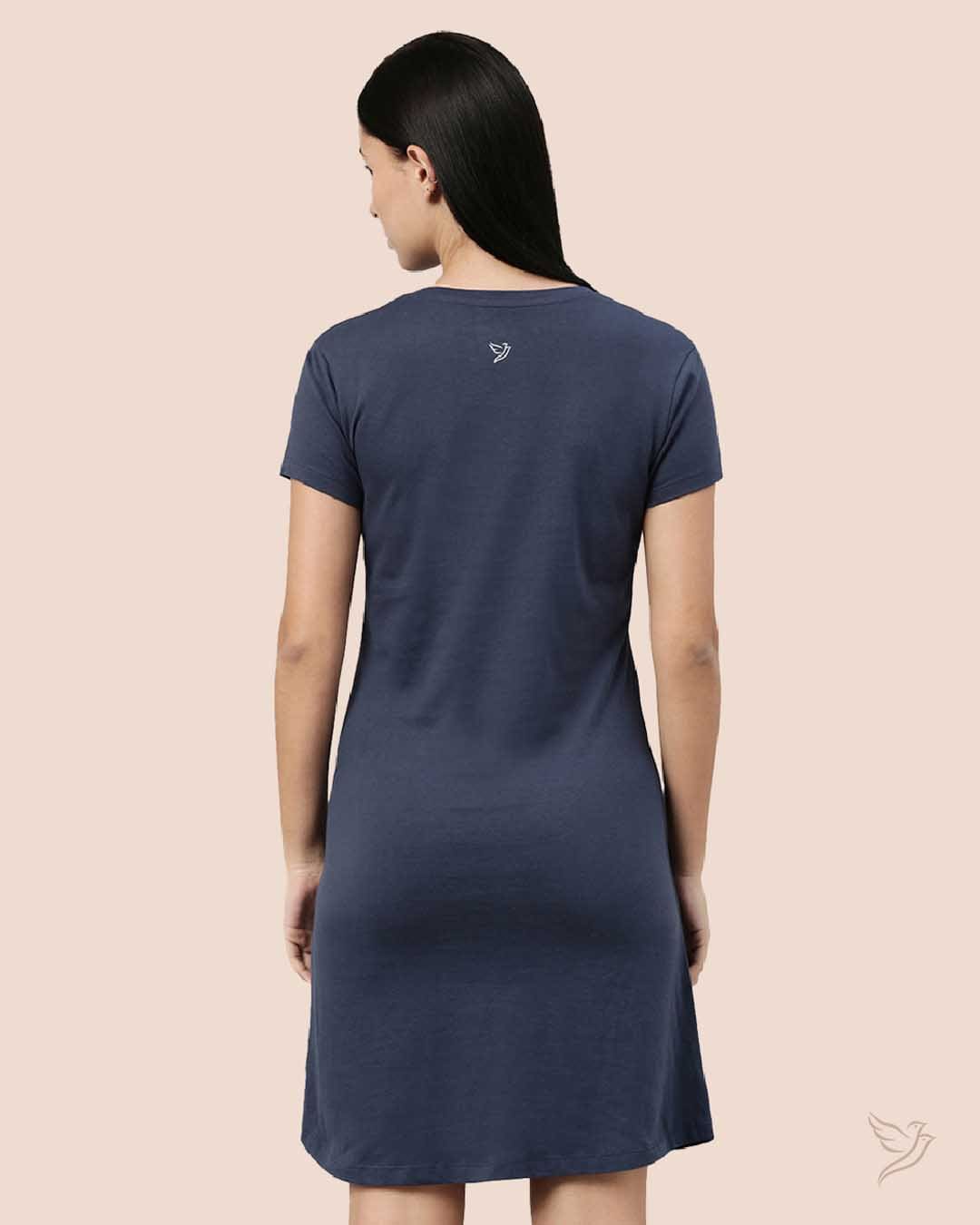 Stylish LT0001 - Navy Women Lounge Wear Long Tee 