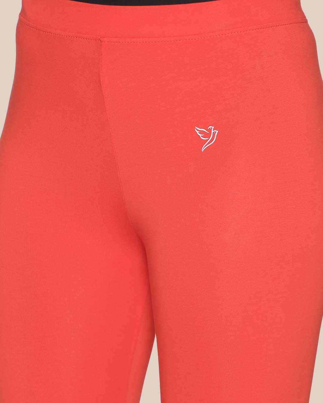 Stylish Fruity Orange Cotton Ankle Legging 