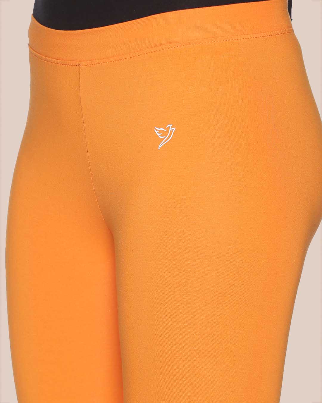 Luxury Orange Tango Cotton Ankle Legging  