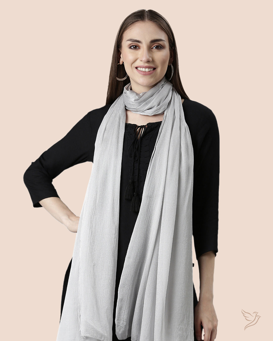 Silver Coin Women Shimmer Shawl