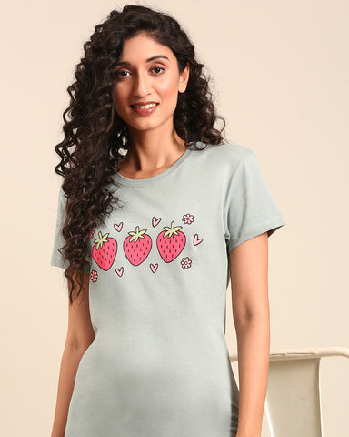 Long Tee - Misty Aqua