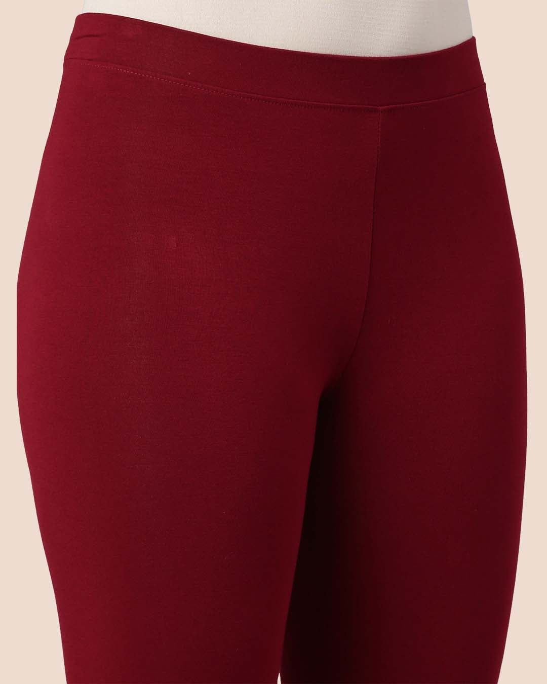 Stretchy Cherry Berry Women Viscose 7/8 High Ankle/Cropped Leggings
