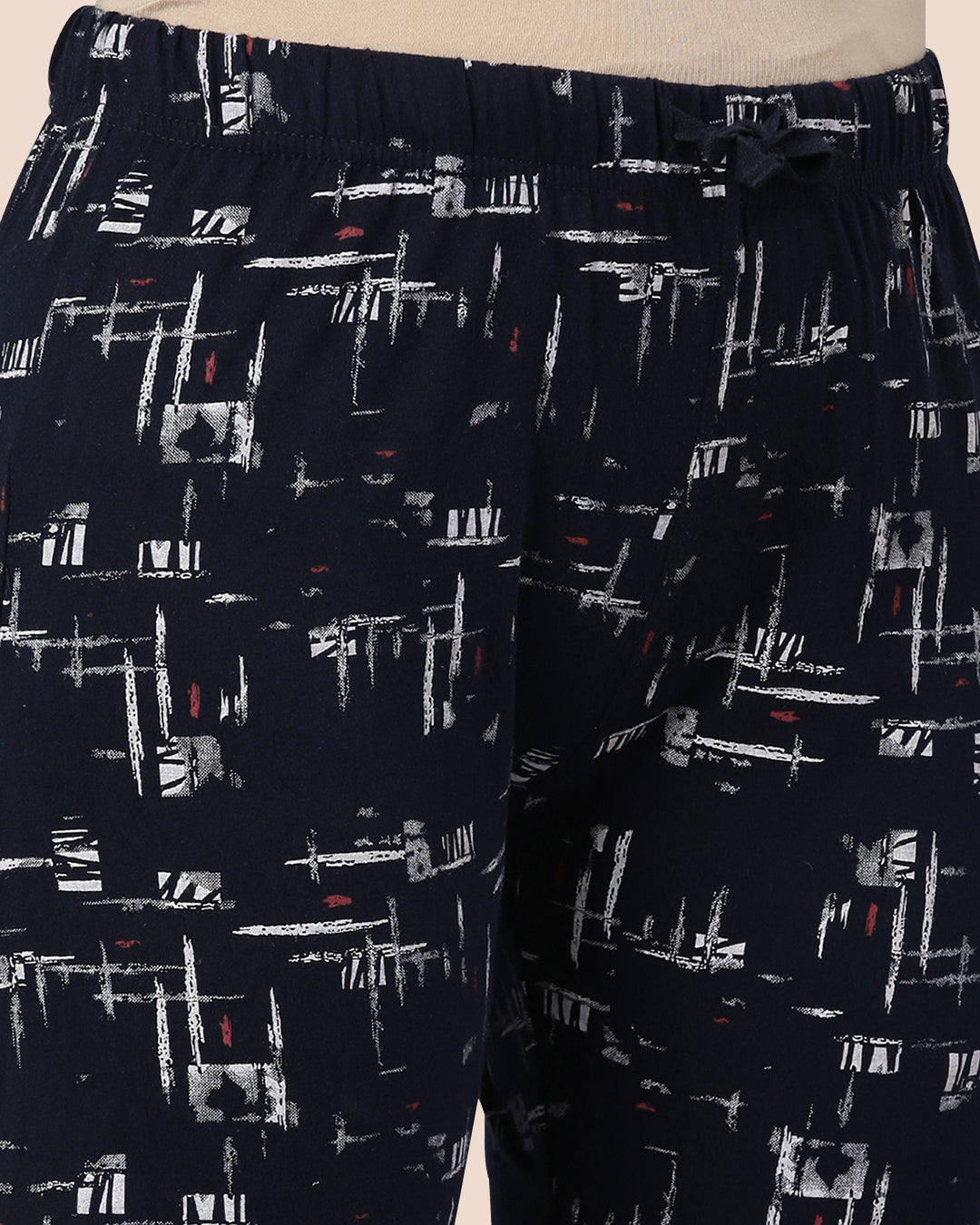 Navy Printed Loungewear Short for Women