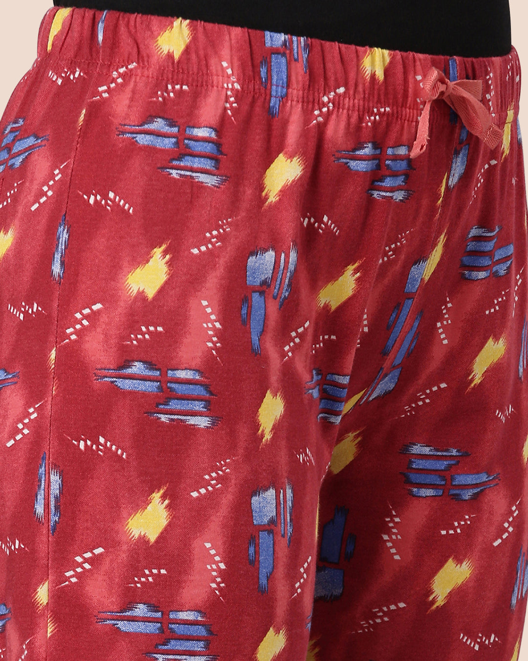 Red Printed Loungewear Short for Women