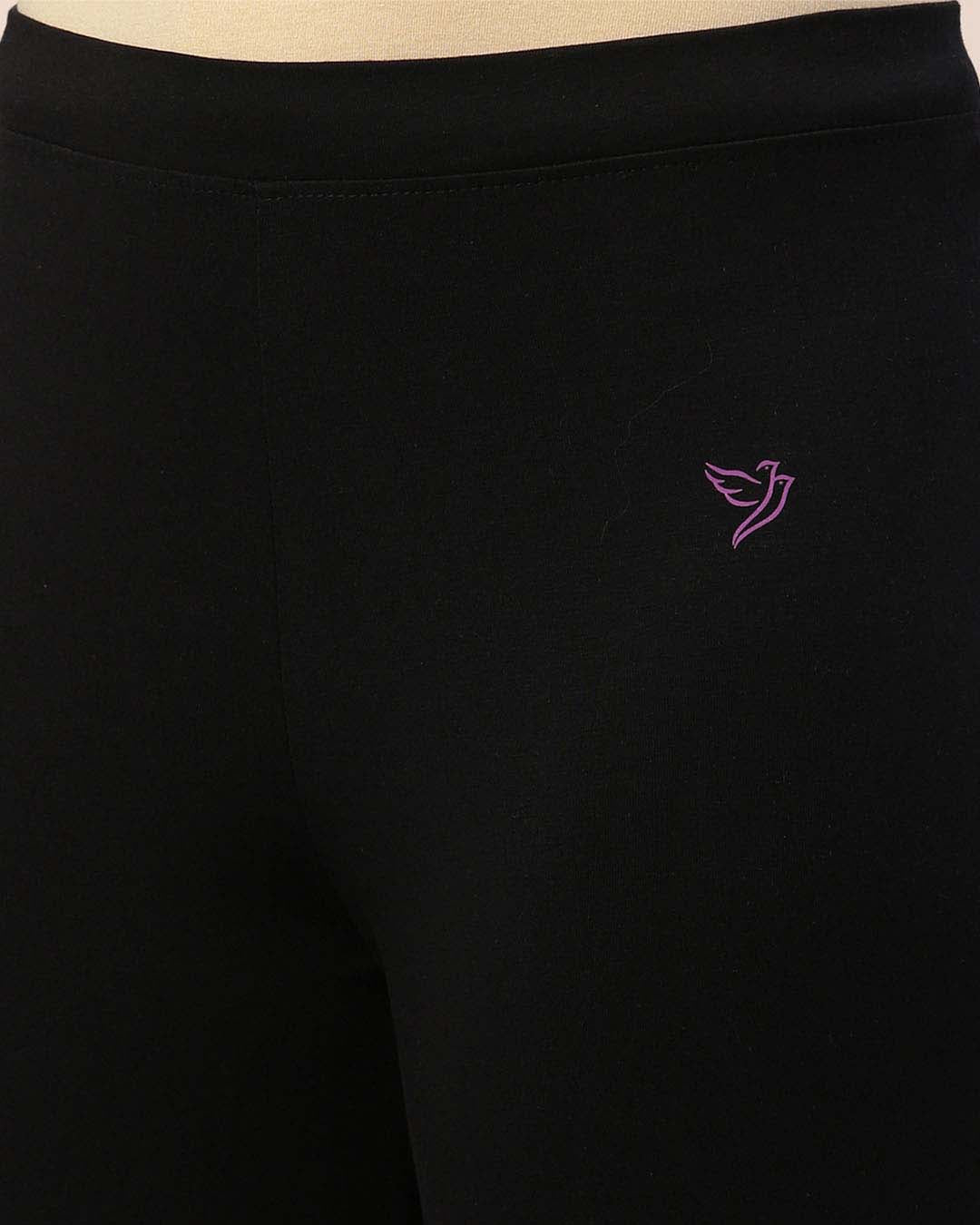 Comfortable Carbon Black Cotton Capri Legging 