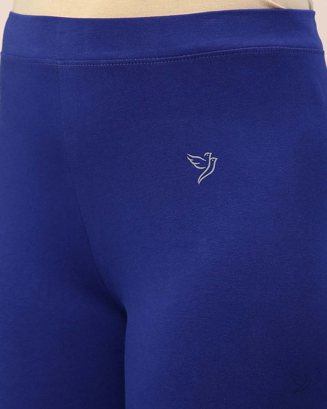 Comfortable  Ink Blue Cotton Capri Legging 