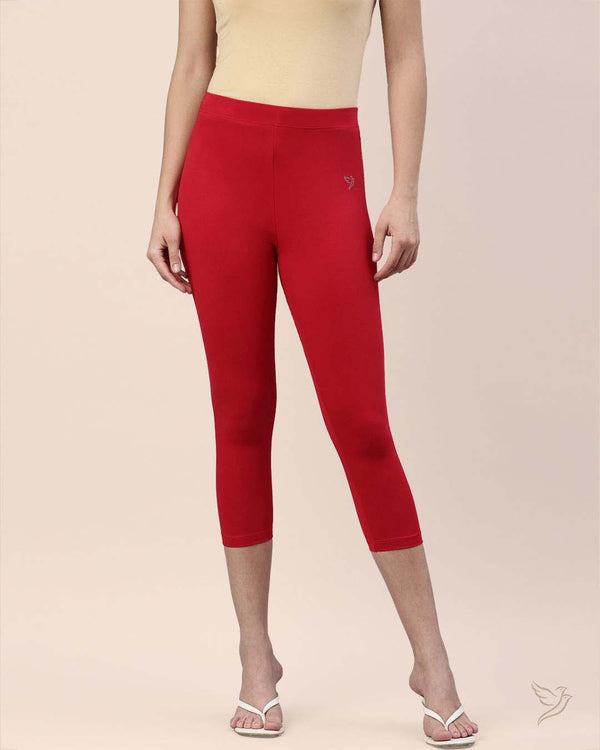 Lip Stick Cotton Capri Legging