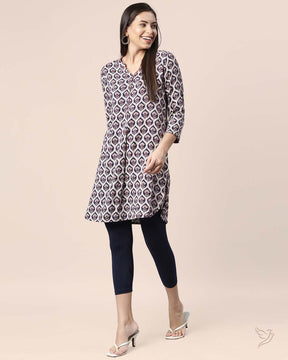 Linen Capri Jean - Navy main image 0