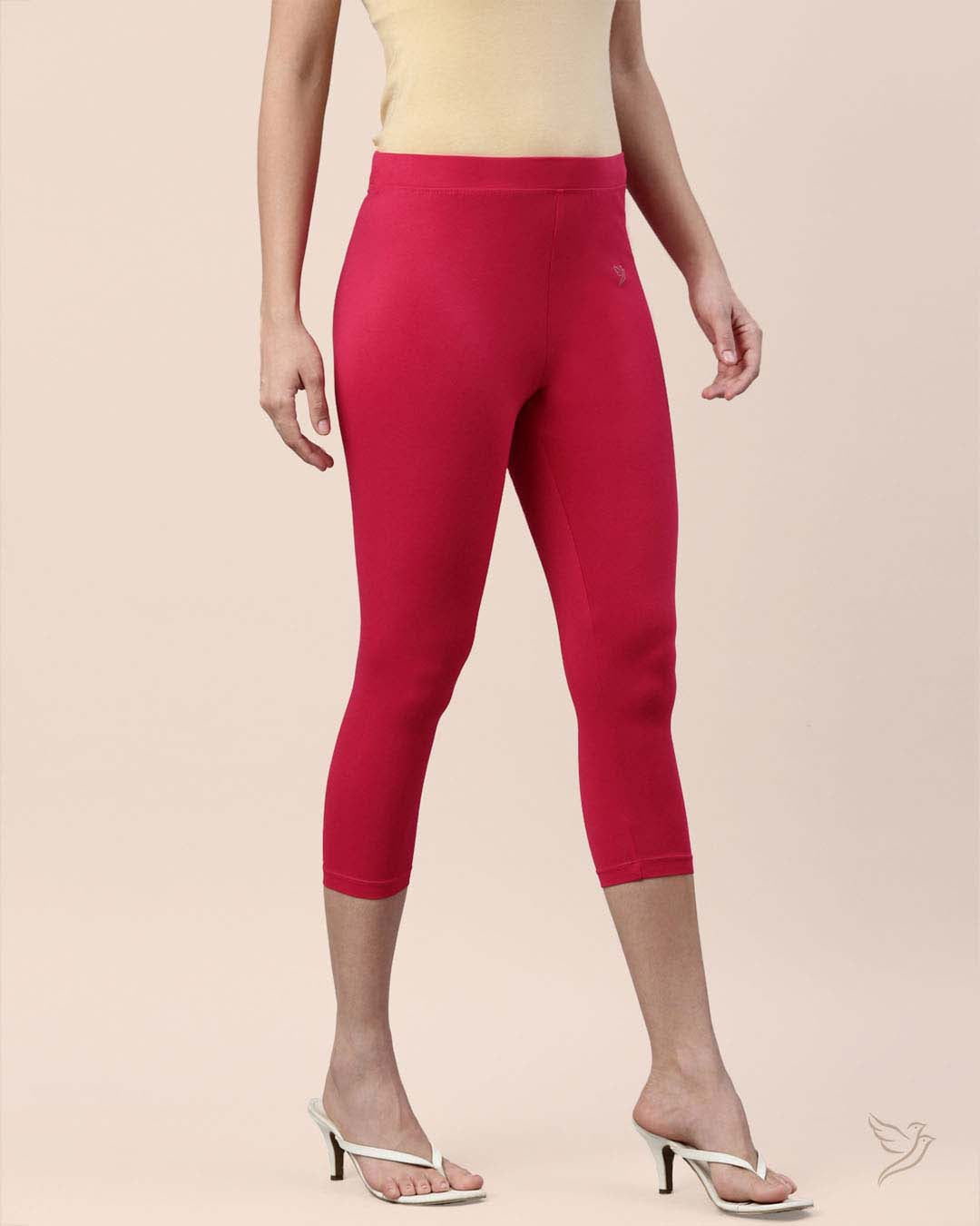 Pink Paradise Cotton Capri Legging for Women