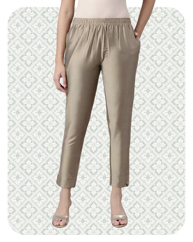 Metallic Straight Pant - Honey Dew