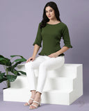 Ruffle Top - Green Tree