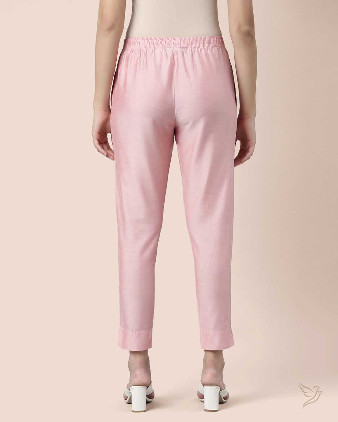 Stylish  Pink Smoothie Women Metallic Straight Pant