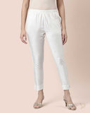 Metallic Straight Pant - Metallic White