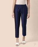 Metallic Straight Pant - Navy Horizon