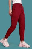 Mid Raise Jogger - Burgundy