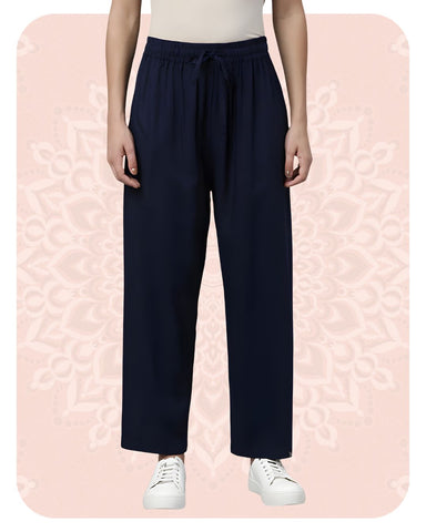 Viscose Kurti Pant - Navy Ribbon