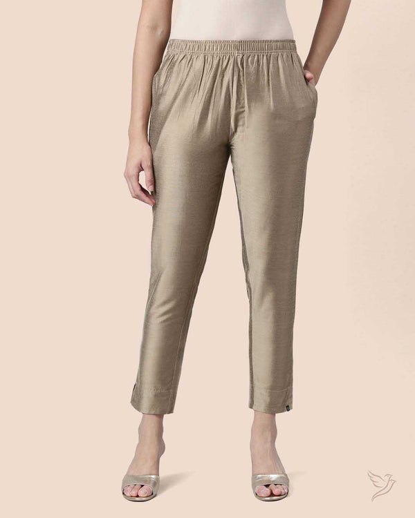 Honey Dew Metallic Straight Pant for Women