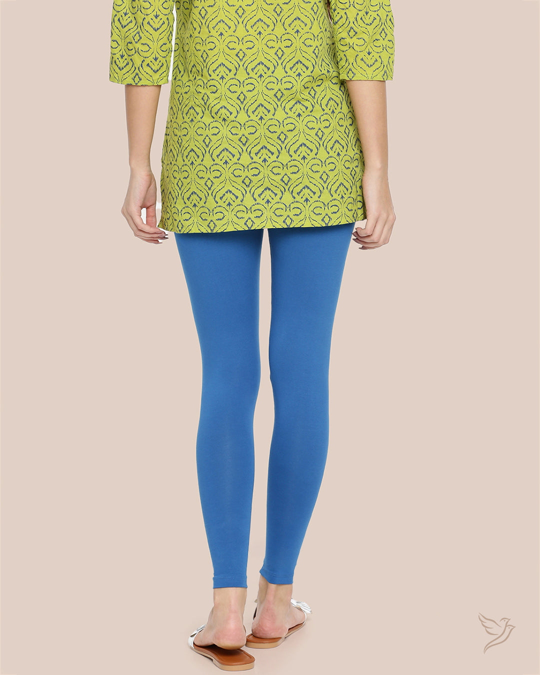 Stylish Blue Spring Cotton Ankle Legging 