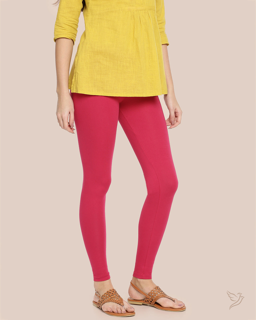 Cotton Ankle Legging - Bubble Gum