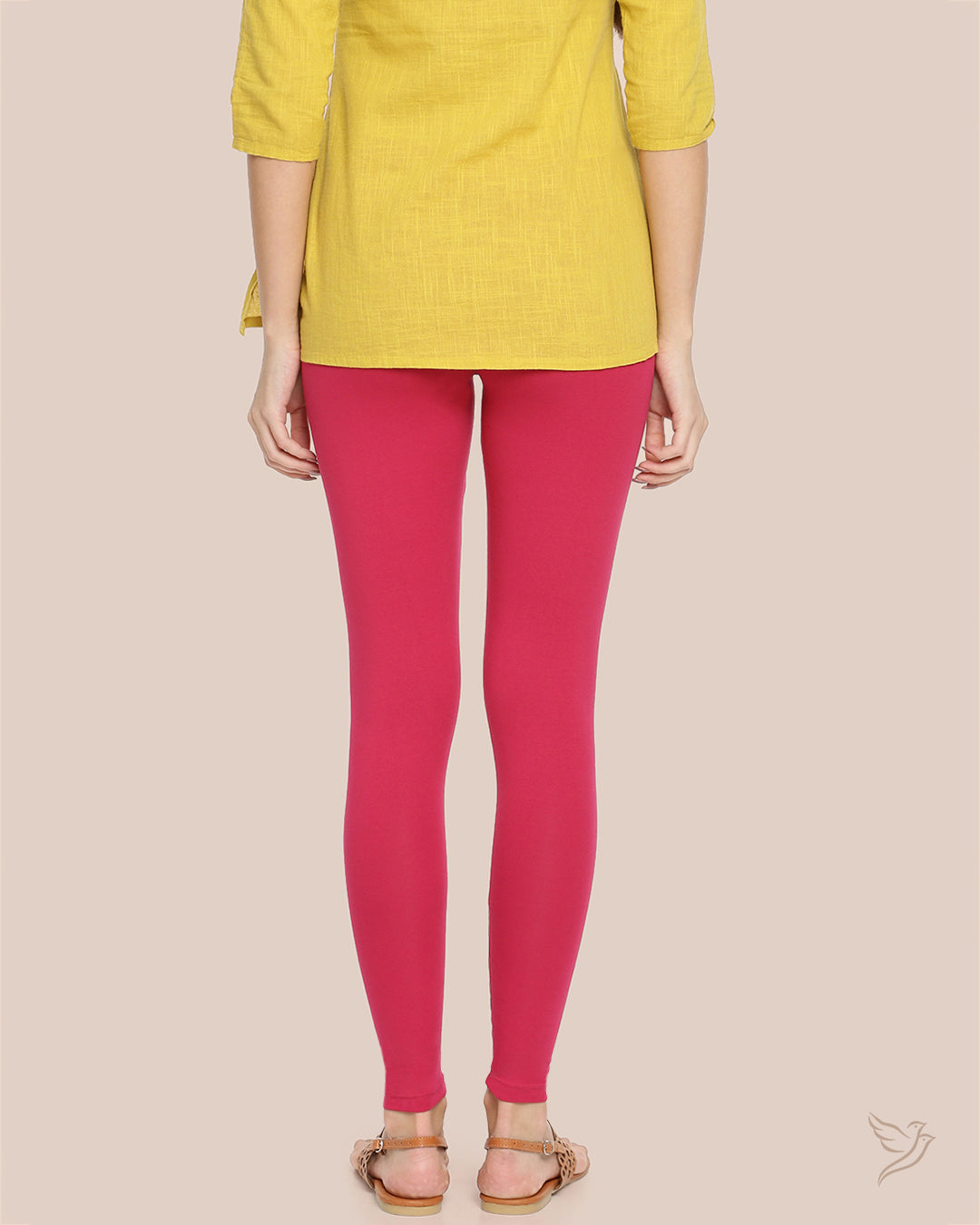 Bubble Gum Cotton Ankle Legging for College girls