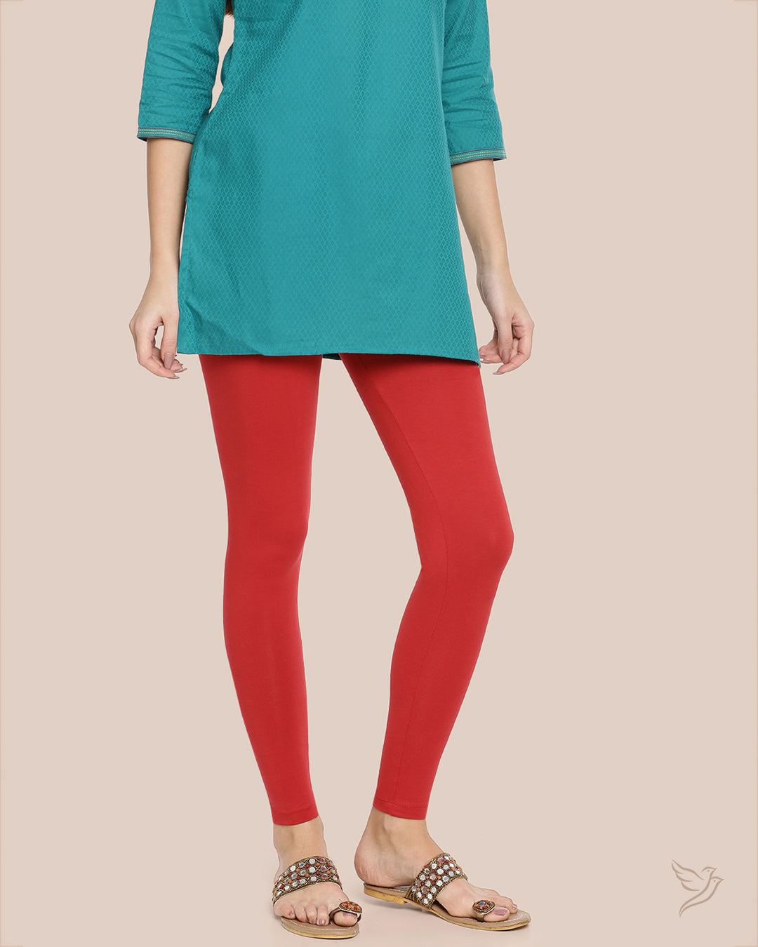 Lip Stick Cotton Ankle Legging for Women