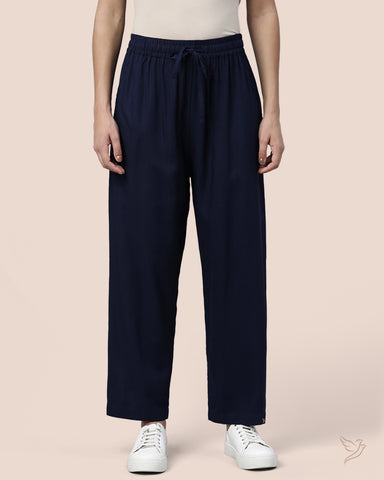 Viscose Kurti Pant - Navy Ribbon