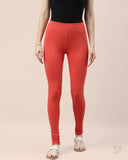 Cotton Churidar Legging - Coral Flame