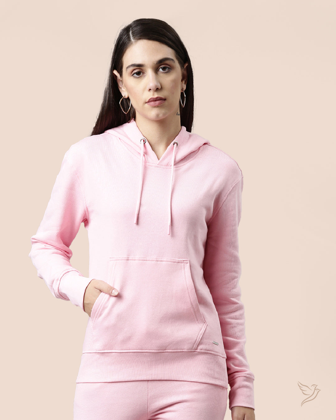 Light Pink Hoodie for College Girls