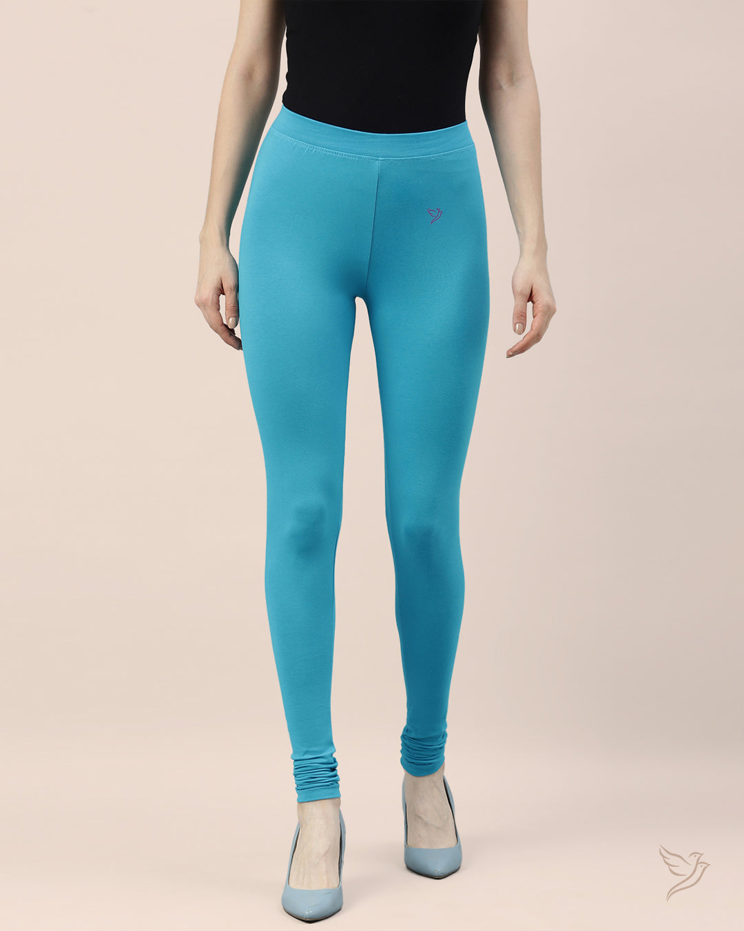 Cyan Cyan Cotton Churidar Legging