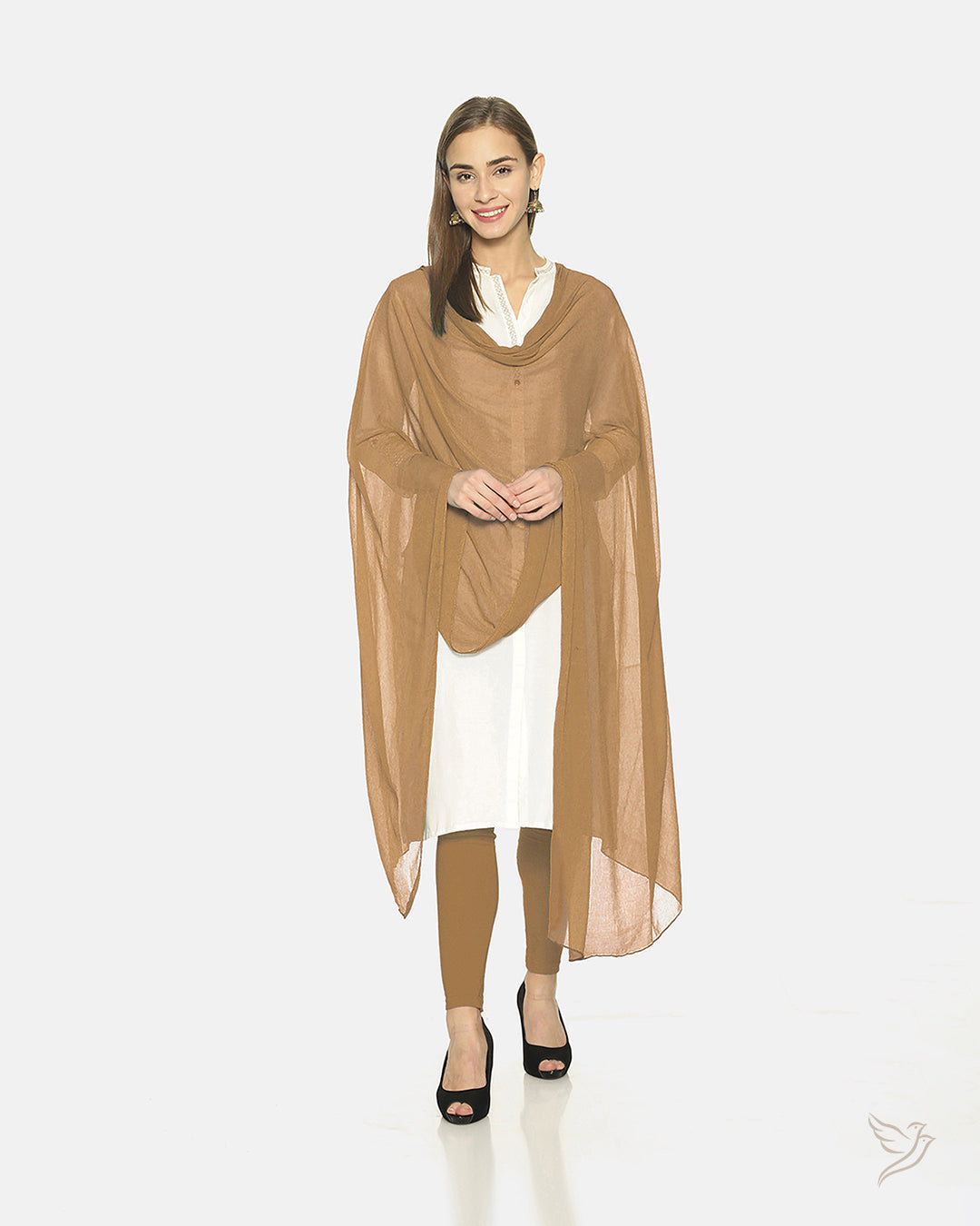 Golden Brown Women Matching Shawl