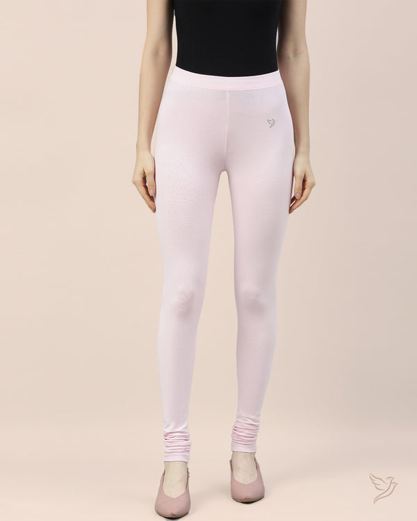 Mid Pink Cotton Churidar Legging