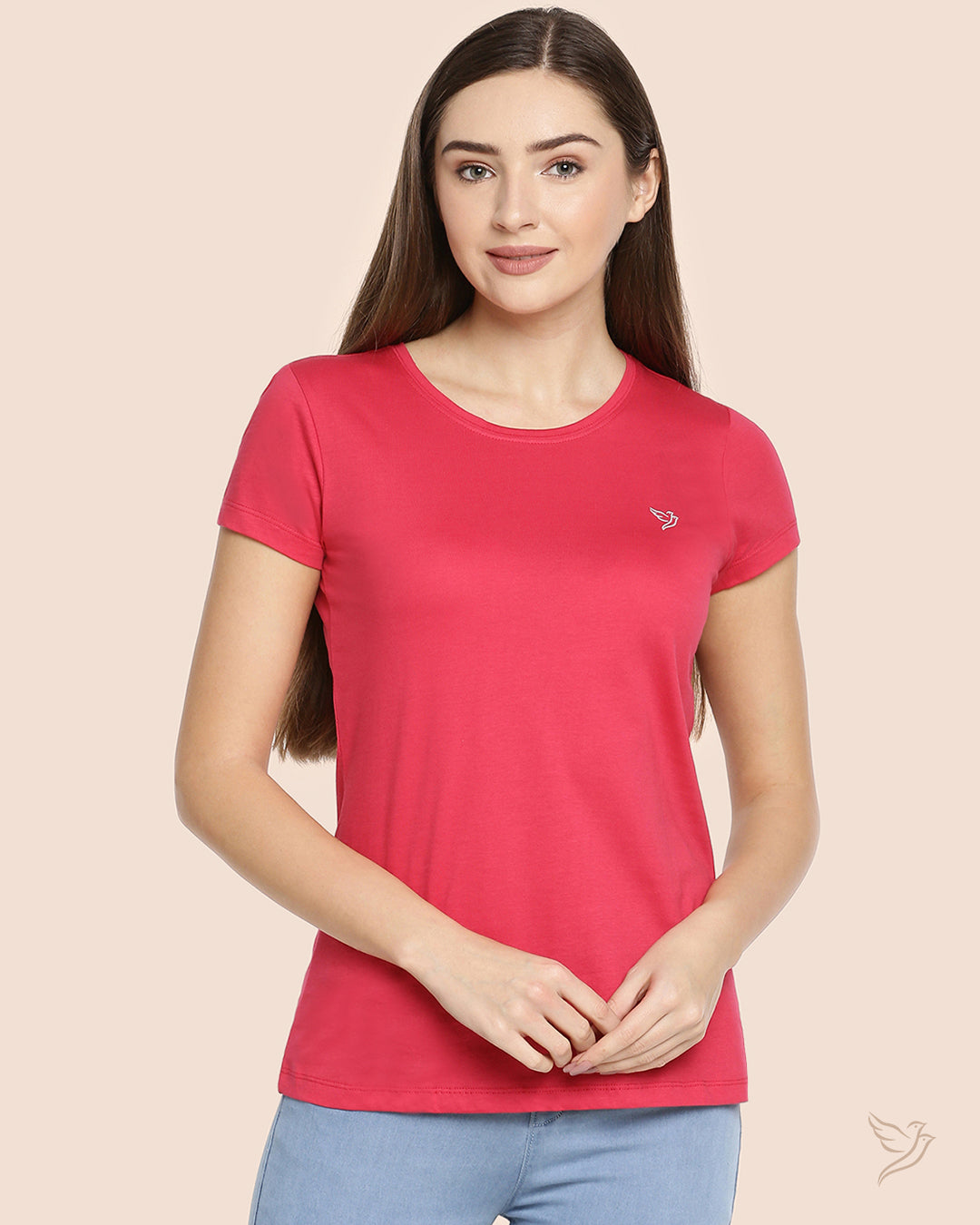 Pink Paradise Women Slim Fit Signature Tee