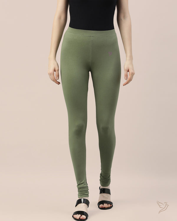 Jungle Green Cotton Churidar Legging