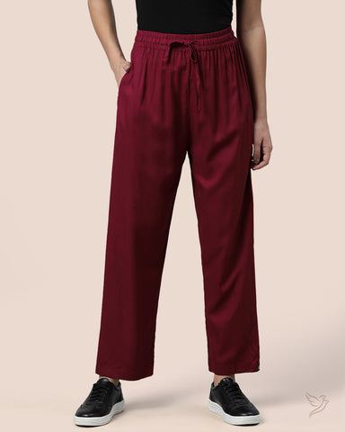 Viscose Kurti Pant - Mehandi Maroon