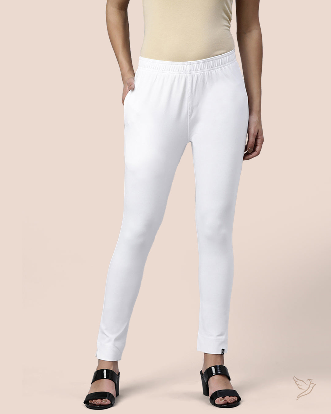 White Women Sleek Kurti Pant