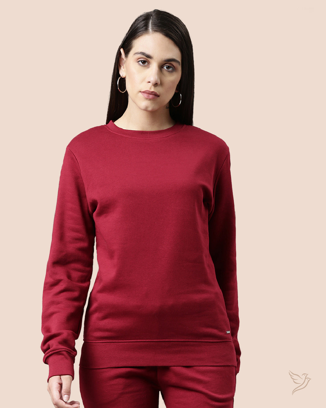 Maroon Women Sweat Shirt 