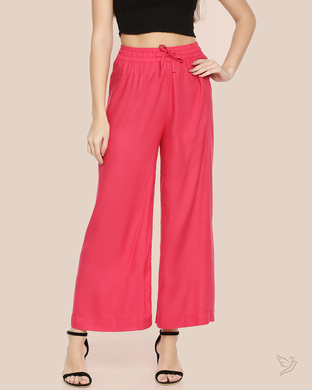 Pink Paradise Women Solid Wide Leg Palazzo