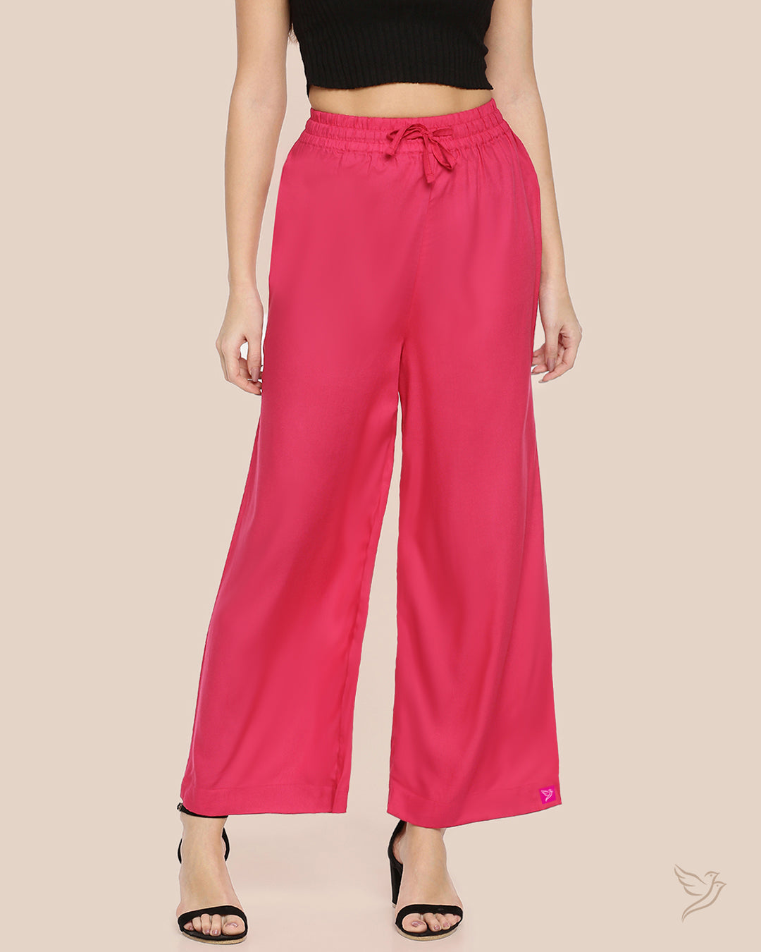 Bubble Gum Women Solid Wide Leg Palazzo