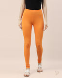 Cotton Churidar Legging - Orange Tango