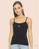 Sleek Spaghetti Cami With Adjuster - Black