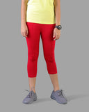 Kids Cotton Capri Legging - Lip Stick