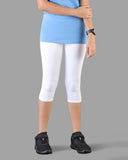 Kids Cotton Capri Legging - Pearl White