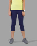 Kids Cotton Capri Legging - Navy Classic