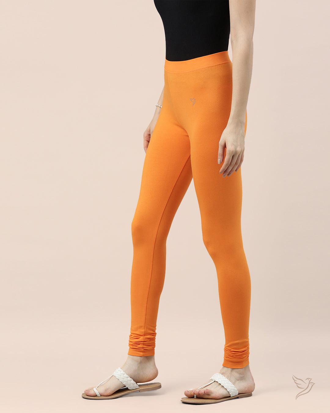 Orange Tango Cotton Churidar Legging for Women