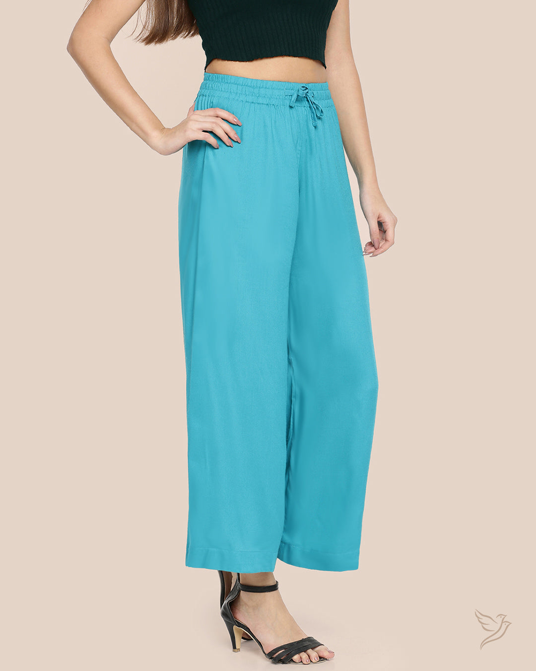 Pool Side Solid Wide Leg Palazzo for Women