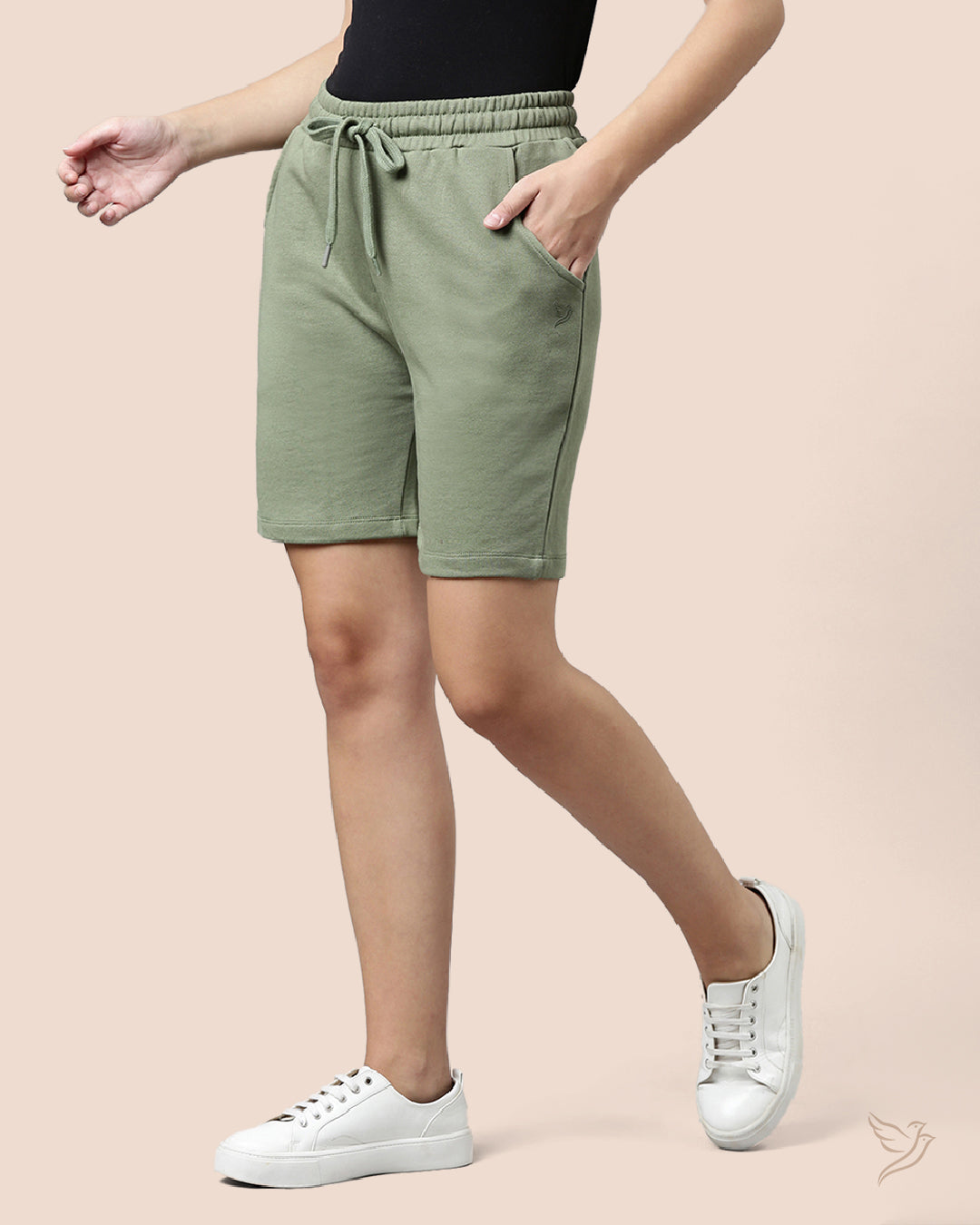 Olive Shorts for College Girls