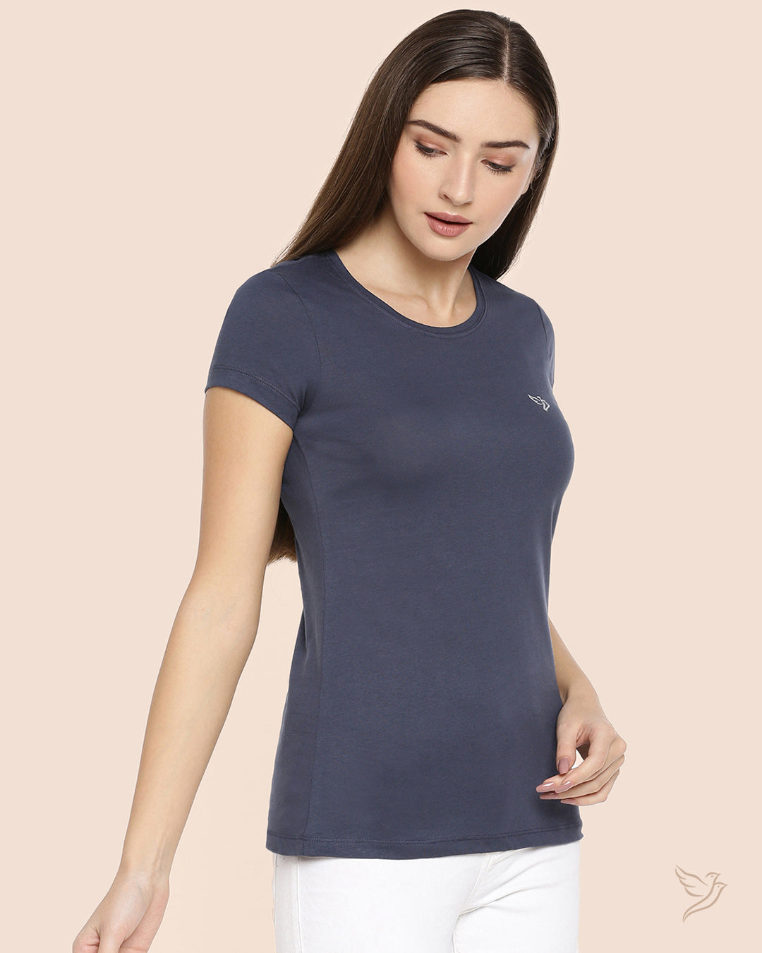 Indigo Denim Slim Fit Signature Tee for Women