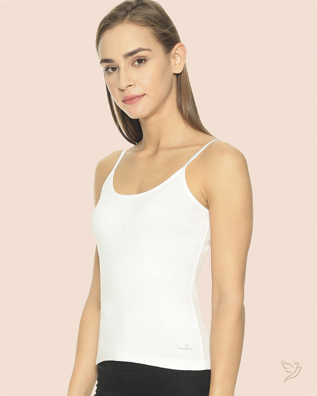 Pearl White Spaghetti Cami With Adjuster for Women