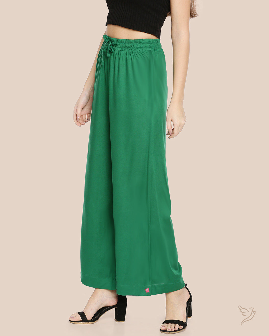 Lucky Bamboo Solid Wide Leg Palazzo for Women