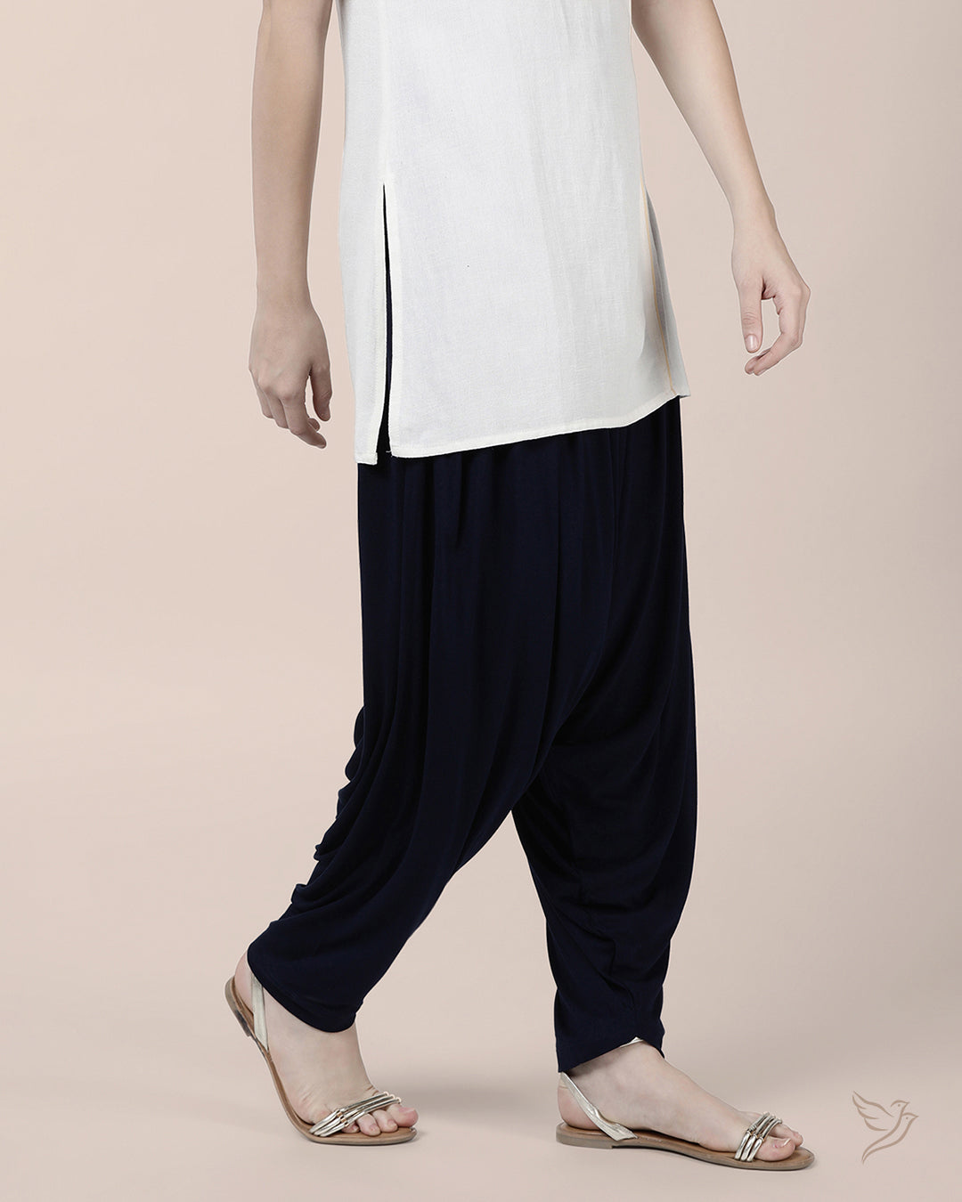 Navy Ribbon Patiala Pant for College Girls